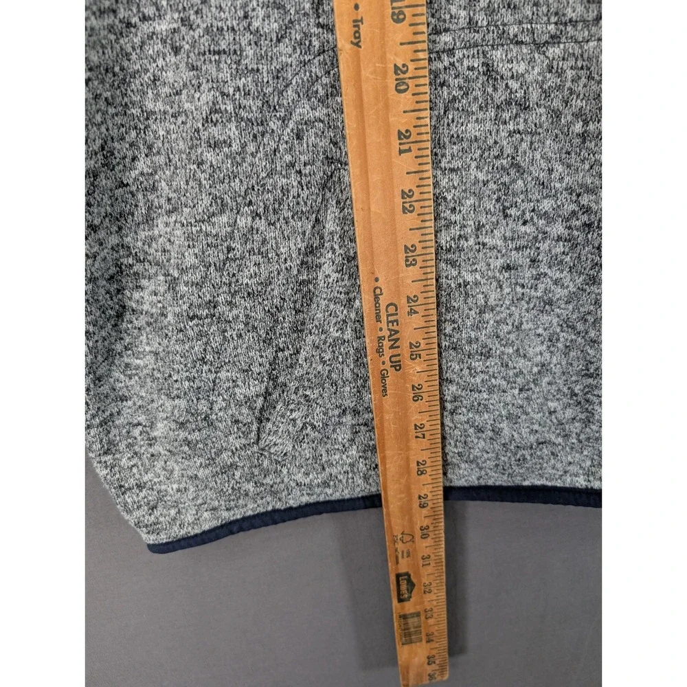 Prince & Fox Mens Heather Gray Navy Blue Quarter Snap Fleece Pullover XL